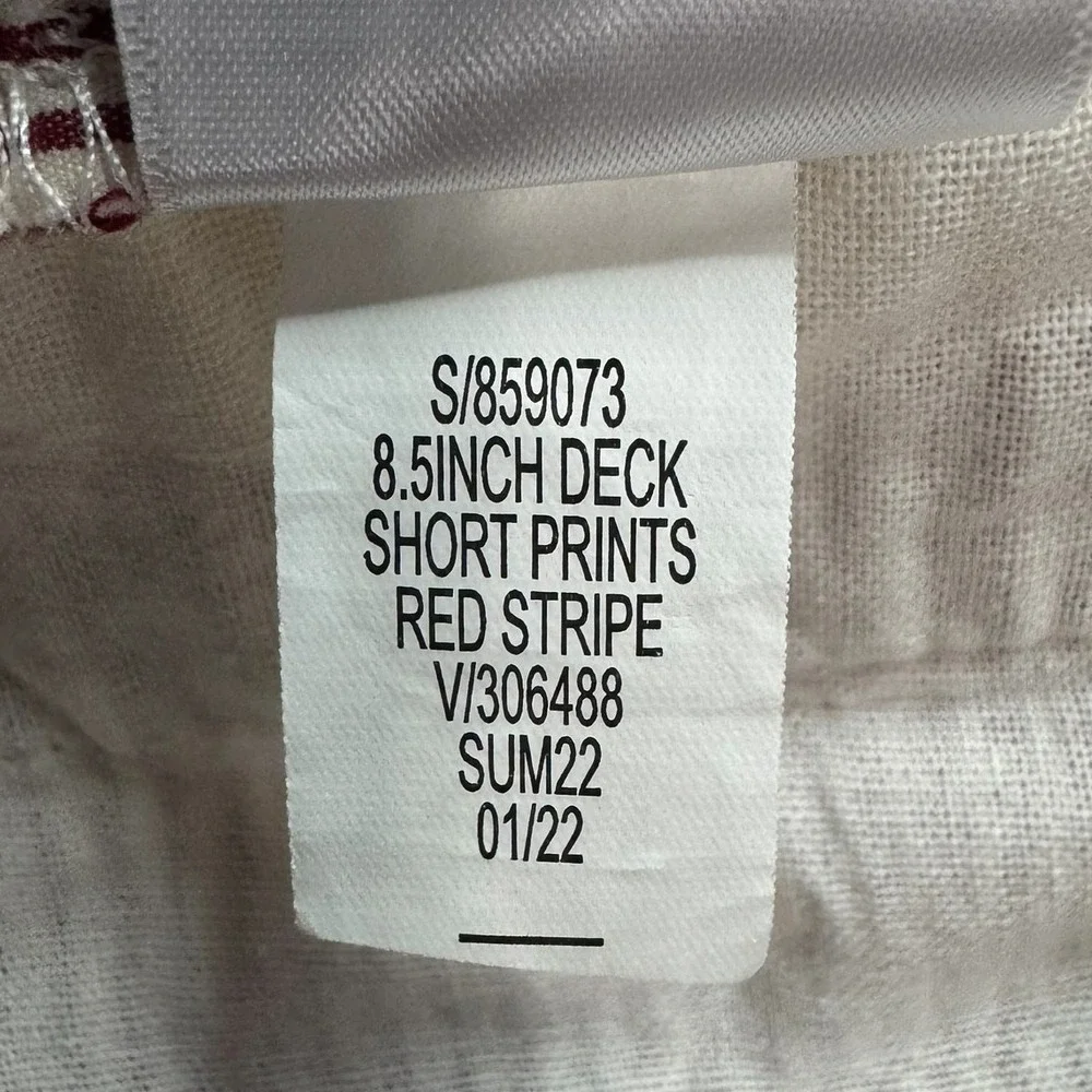 Banana Republic Men's‎ Deck Shorts XXL Red Stripe Cotton Blend Drawstring Casual
